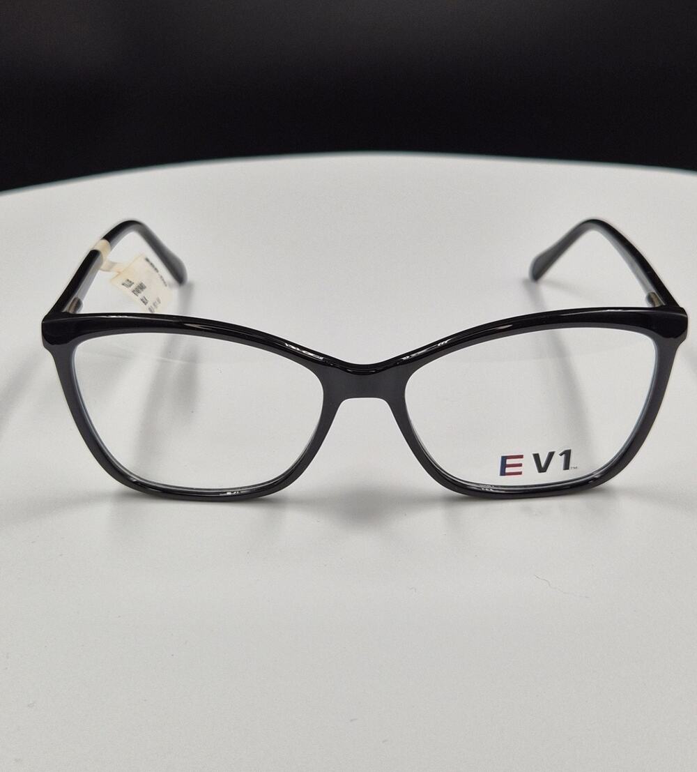 EV1 TILLIE Full Rim Black Plastic Eyeglass Frames Women 54-16-145